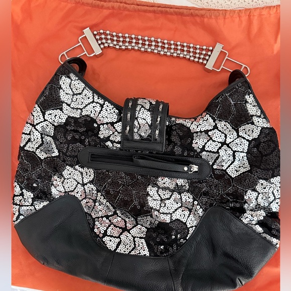 Sharif Embellished Women's leather bag hobo - Picture 5 of 8